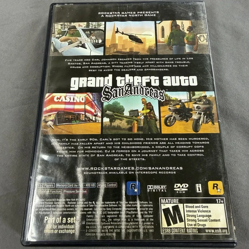Rockstar Games Grand Theft Auto San‎ Andreas PS2 Manual Included Action 2004